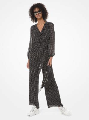 michael kors polka dot jumpsuit|Mini Polka Dot Georgette Jumpsuit .